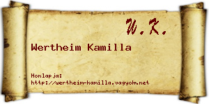 Wertheim Kamilla névjegykártya